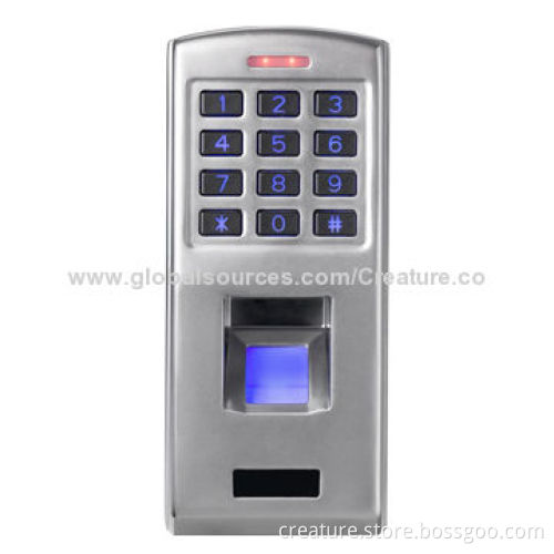 All-metal Fingerprint Access Control with IP65 Waterproof, Wiegand26 Output, RFID, RS485, TCP/IP